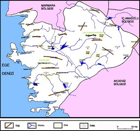 ege bölgesi akarsu haritası